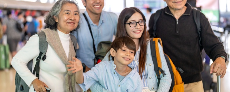 Family departing Miami airport